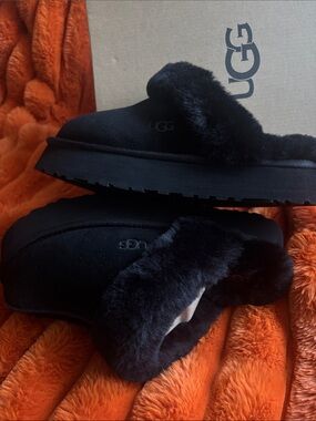 UGG Black Shearling Slip-On Mules. BRAND NEW IN BOX!